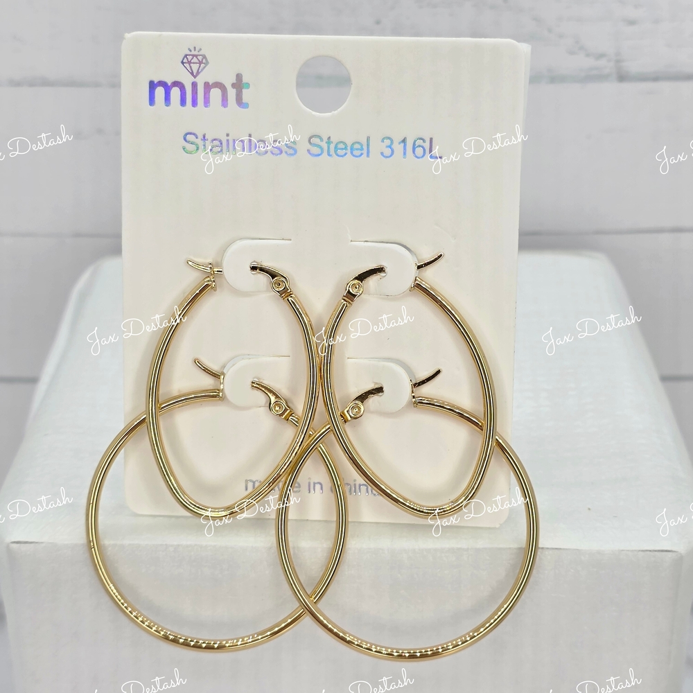 Mint Stainless Steel Gold Earrings ER160